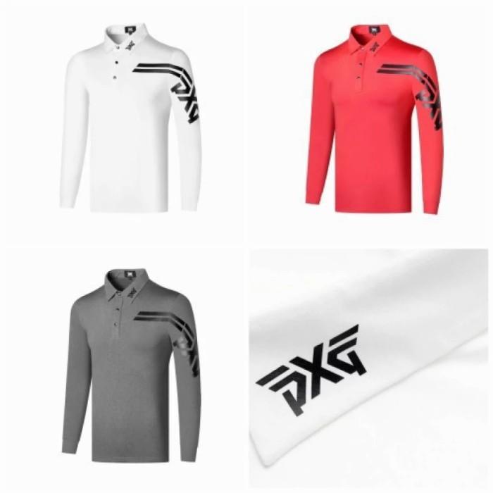 Polo shirt panjang, kaos kerah PXG golf