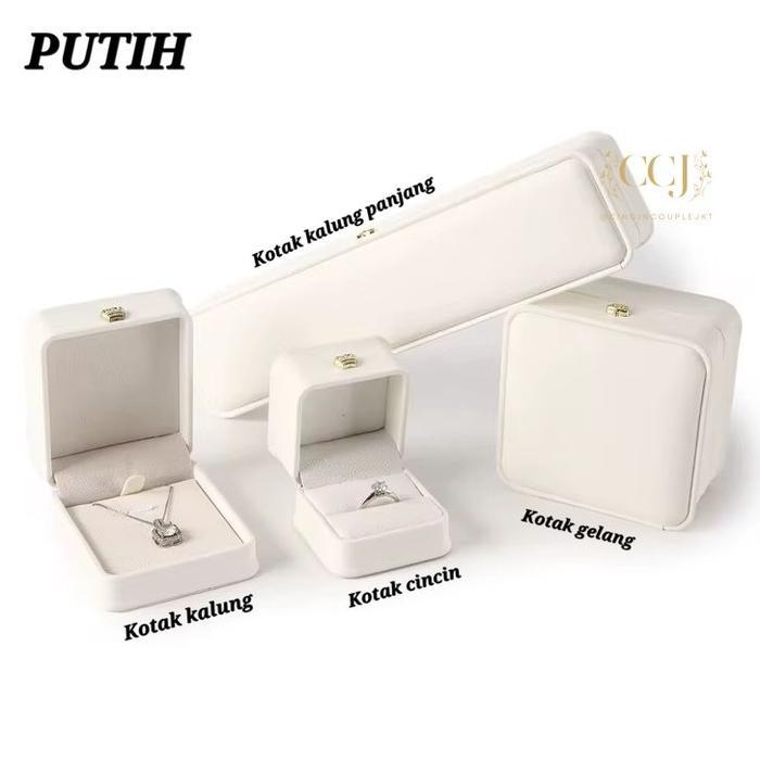 Box Leather Premium Untuk Cincin Kalung Gelang Rantai Kalung Panjang Lamaran Akad Tunangan