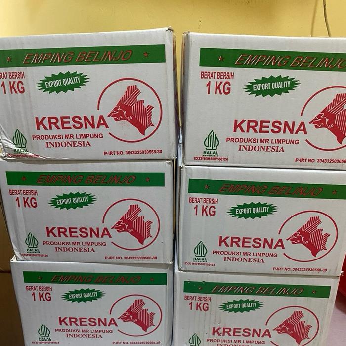 Promo KRESNA Emping Melinjo 1 Kg Super Mentah Limpung Halal Export Quality Produk MR Limpung