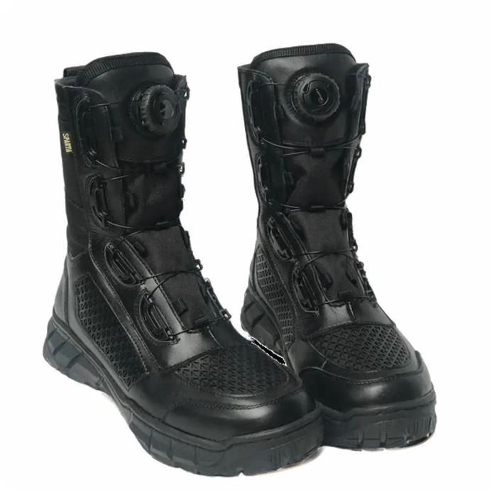 SPARTA SEPATU PDL TALI PUTAR MODEL JARING TAWON KULIT SAPI SPARTA Hitam karet boots Shoes