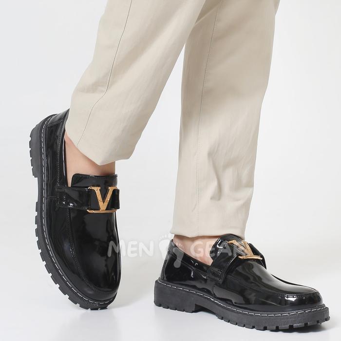 Promo Menfootgear Vincenzo Sepatu Pria Original Sepatu Loafers Kerja Formal Cowok Docmart Hitam