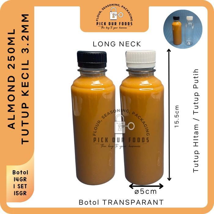 Botol Almond 250 ml / Botol Plastik PET 250ml / Botol Minuman Plastik
