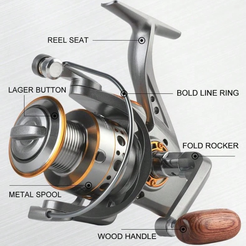 DC 1000~7000 Series,5.2:1 Gear Ratio,26LB Max Drag,CNC Metal Spool,Spinning Fishing Reel,For