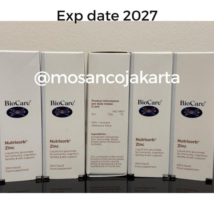 Terlaris Ready Stock Biocare Nutrisorb Zinc 30Ml