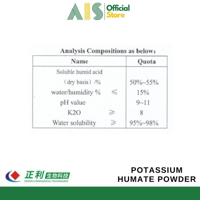 Pupuk Potassium Humate Powder / Kalium Humate Powder 25Kg