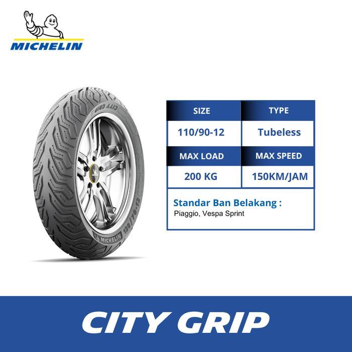 Ban Motor Michelin City Grip 110-90 R12 Tubeless