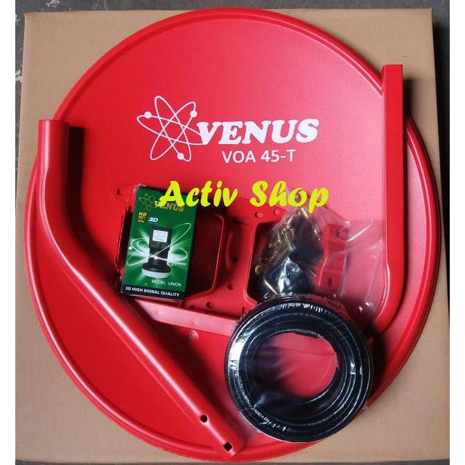 Parabola Mini Venus 45 Cm + Lnb + Kbl 15M Isi 10 Paket