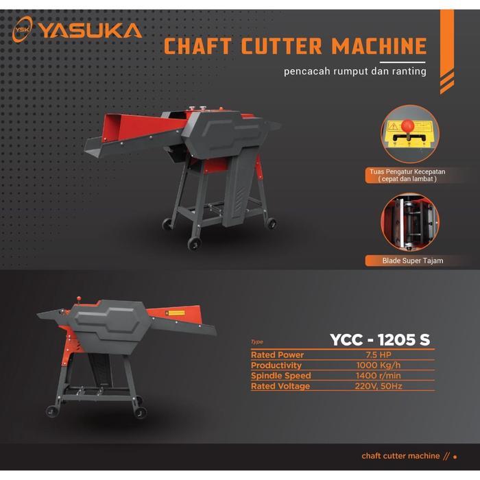 Mesin Cacah Rumput dan Ranting YCC 1205 S Plus Mesin 6.5 HP /