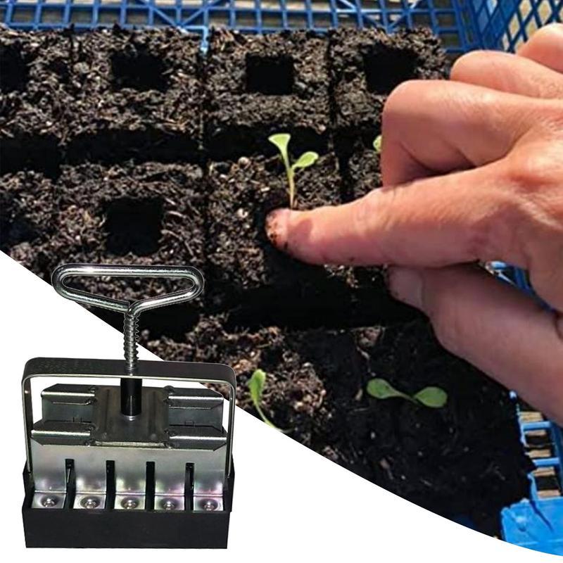 Soil Blocking Tool Handheld 20-Cell Soil Blocking Tool Garden Soil Blocker Protecting Seedling for
