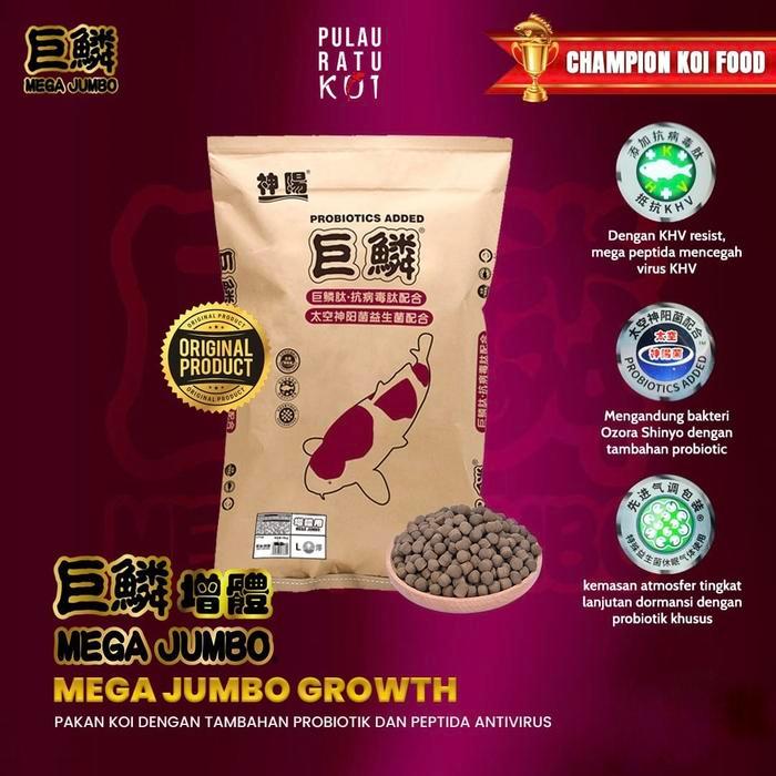 Mega Jumbo Growth pelet pre digestion pakan hi growth ikan koi bulky premium high quality import