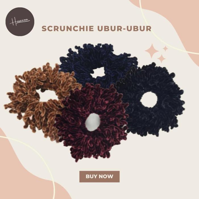 Scrunchie Cepolan Hijab Bahan Velvet Bludru Jumbo 50 Jurai Warna Random