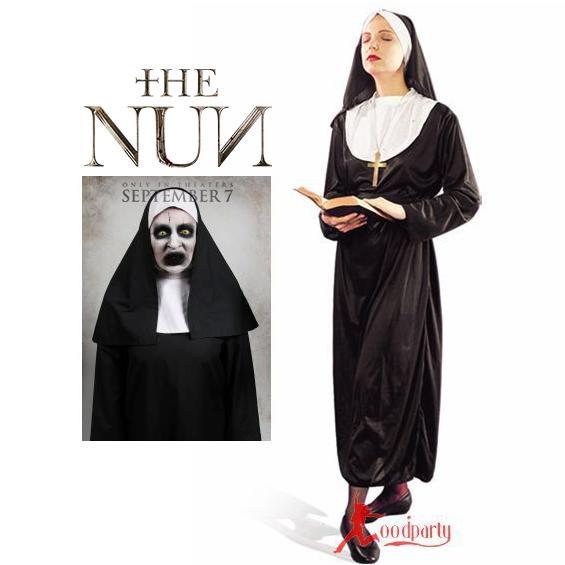 Cc-48 Valak The Nun Biarawati Cosplay Costume Kostum Halloween Hantu