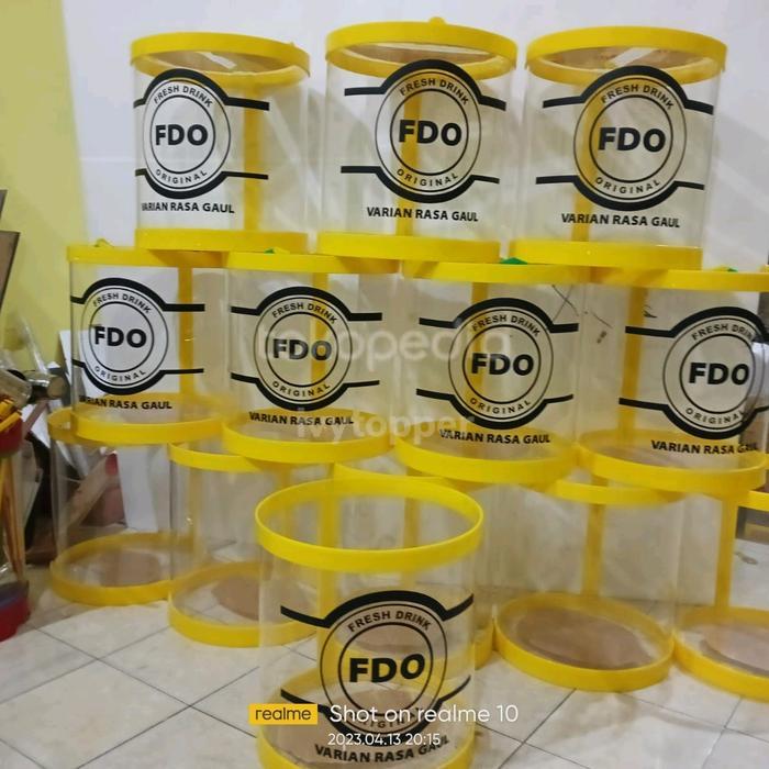 Tabung Aquarium Es Buah Acrylic 40X40 Bulat Wadah Minuman Akrilik