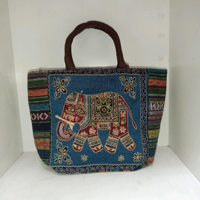 Tas Jinjing Motif Gajah Tas Etnik Thailand -Gratisongkir
