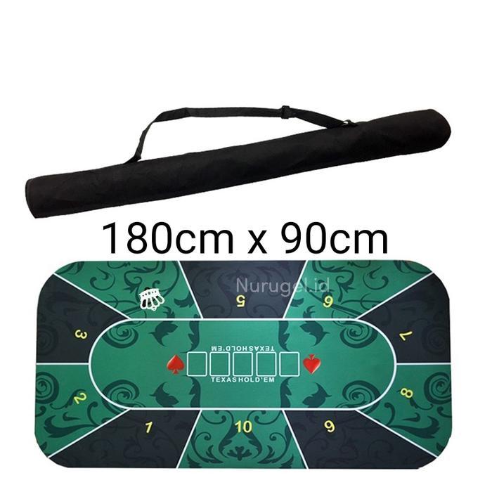 Playmat Permainan Kartu 180cm x 90cm Alas Meja Poker Baccarat Blackjack Roulette - Texas Holdem