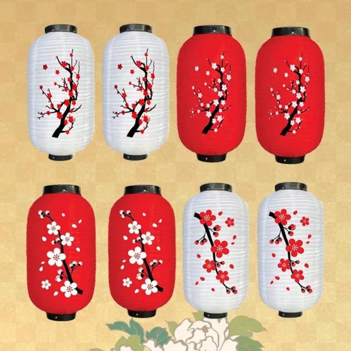 Lampion Jepang Merah /Putih Lampion Takoyaki Lampion Lonjong Jepang Lampion Capsule Lampion Jepang