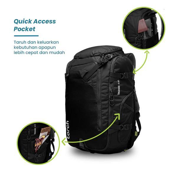 STOK TERBATAS TORCH Travel Backpack Takahagi 40 Liter - Tas Gunung - Tas Mudik Kabin Pria