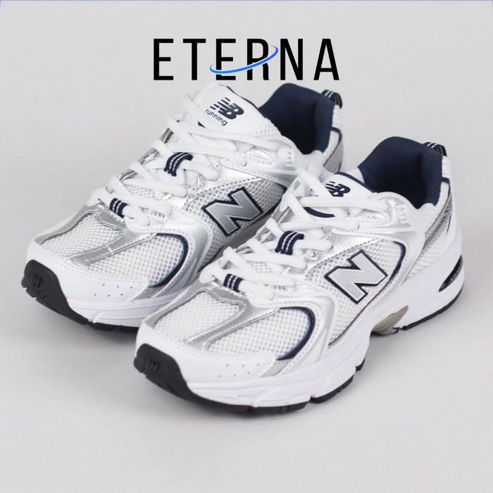 530 Sepatu NB 530 White Silver Navy Indigo Sneakers - 36