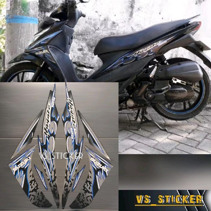 STRIPING STICKER LIST STANDART MOTOR HAYATE MERAH HITAM BIRU PUTIH Aksesoris Motorcycle