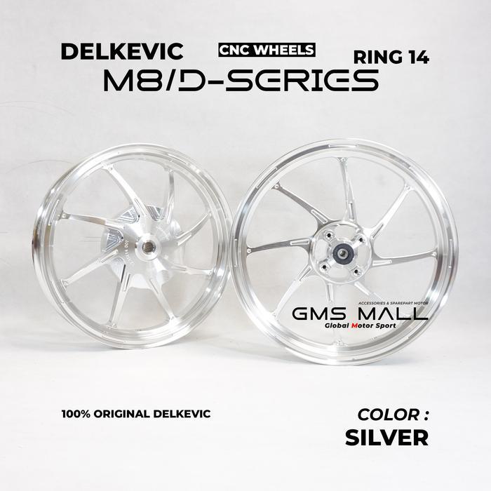 DELKEVIC M8 RING 14 VELG PELAK MOTOR AEROX NMAX NEW VARIO 125/ 150 ABS CBS MIO BEAT SCOOPY - SILVER,