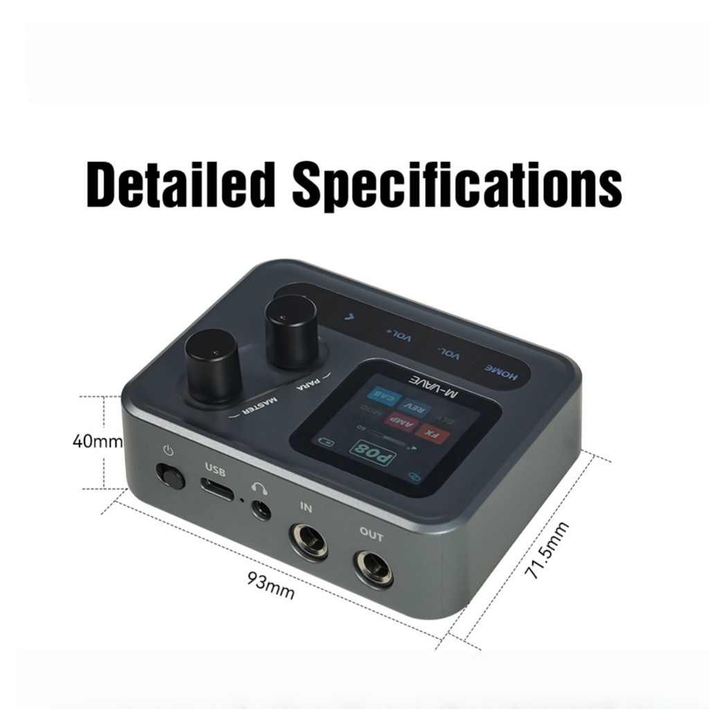 M-VAVE Pocket AMP 1.54" HD Screen Guitar Multi-Effects Processor/6+1 Custom FX Chain/USB-C Audio