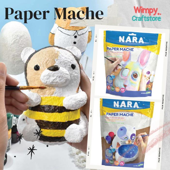 Ada Stok NARA Paper Mache Air Dry Clay Bubur Kertas Paper Clay Modelling Clay