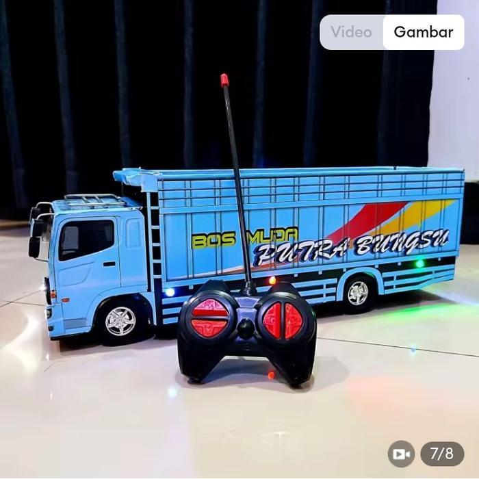 Mainan Anak Truk Tronton Bahan Triplek dengan Variasi Lampu dan Remote Control Harga Terjangkau