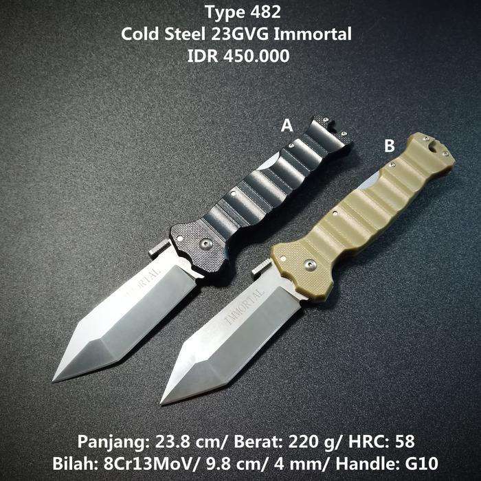 DISKON Pisau Outdoor Cold Steel 23GVG Immortal Tactical