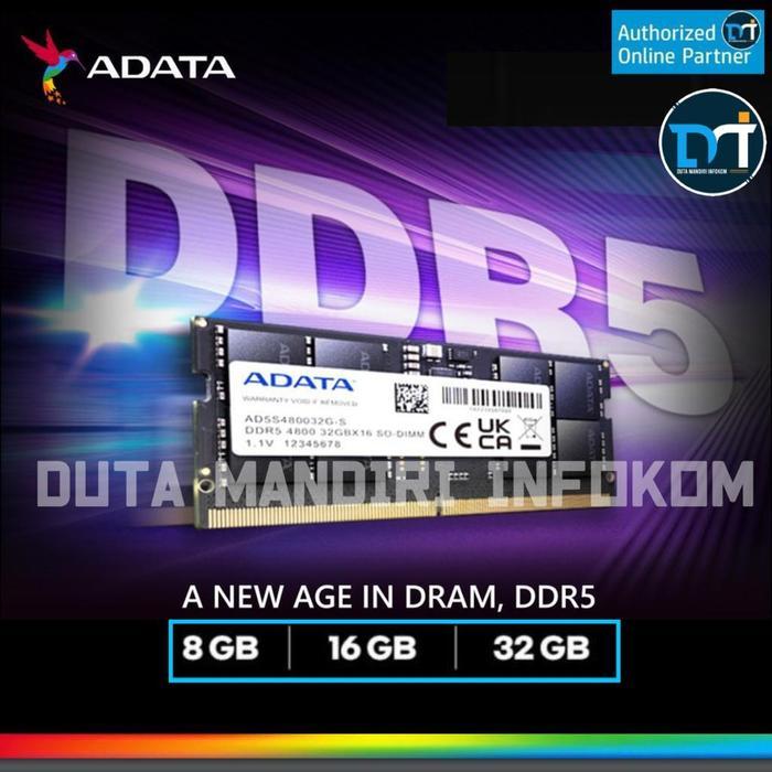 ADATA SODIMM DDR5 8GB 16GB 32GB 4800Mhz - RAM Single SO-DIMM Laptop