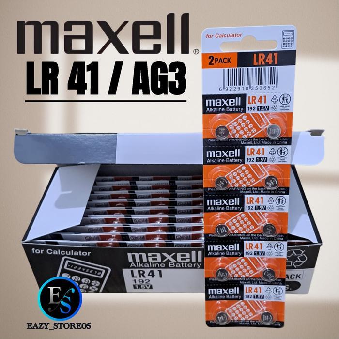 Baterai Lr41 Maxell Original Alkaline Battery / Batere Lr 41 Lr41 Ag3 Maxell Lembaran Terlaris