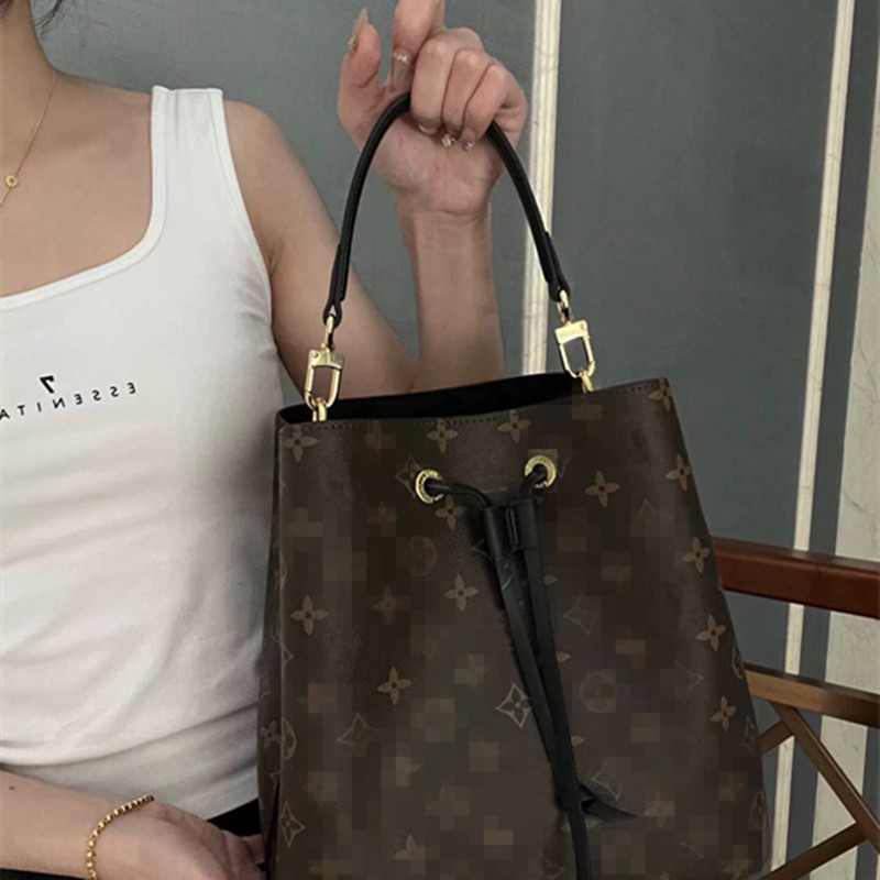 Leather Bag Handle Accessories For LV Neo Bucket Bag Portable Shoulder Belt Tote Bag Strap Short