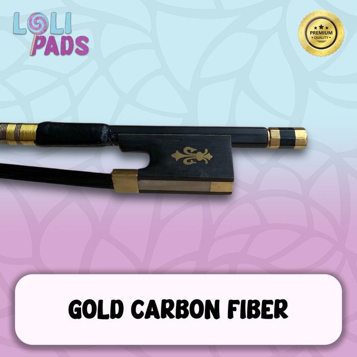 Bow Biola Carbon Fiber 4/4 Hitam dengan Rambut Kuda Siberia