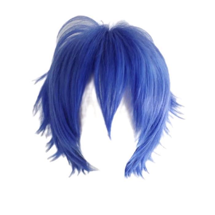 Wig Pria Warna Merah Wig Pesulap Merah - biru