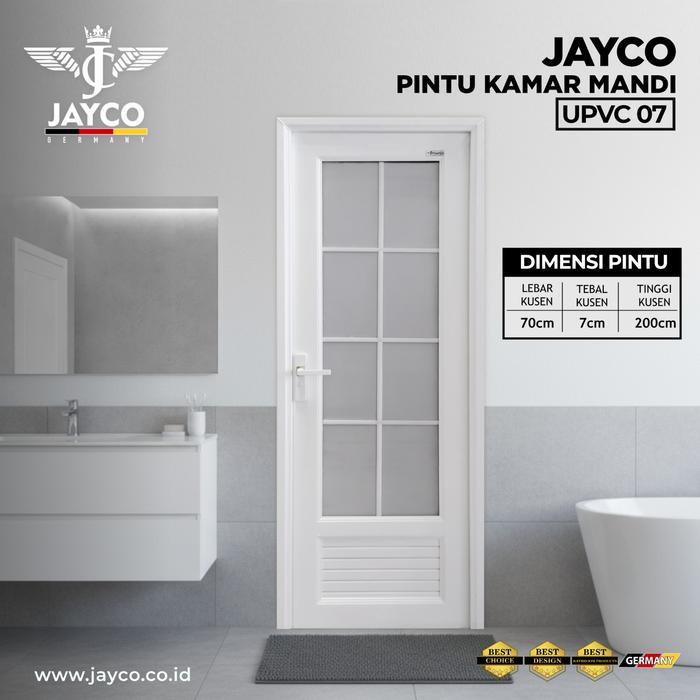JAYCO PINTU UPVC KACA PINTU KAMAR MANDI 70X200CM