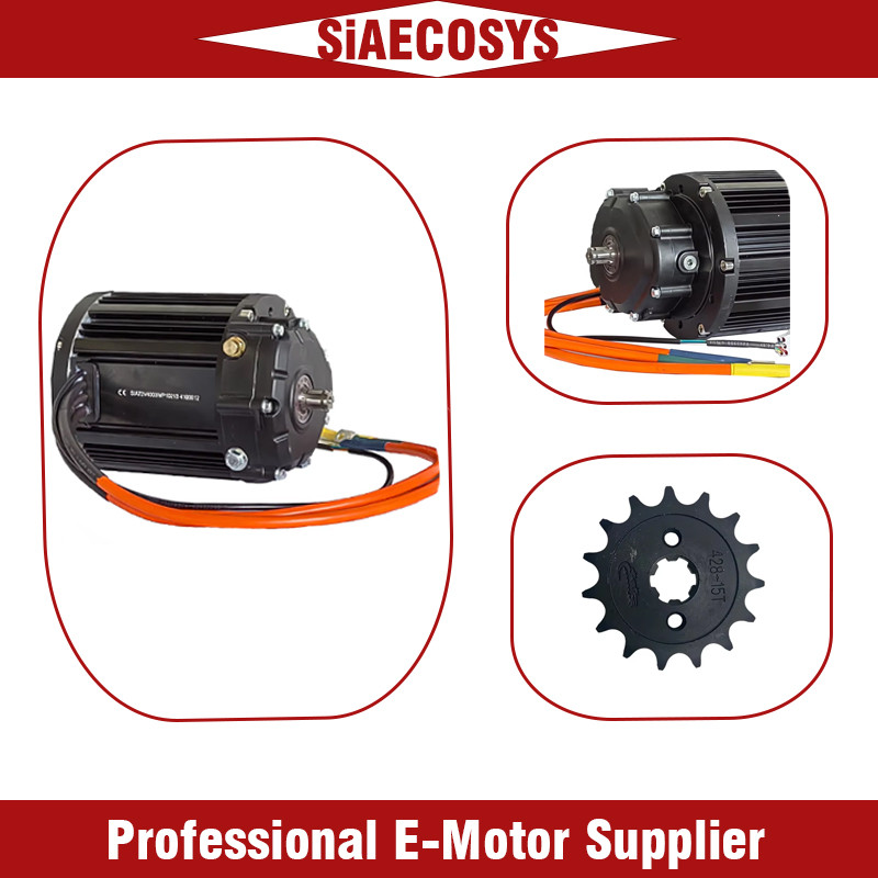 QSMOTOR QS138 V3 Mid Drive Motor Kit 4000W Rated 7200rpm 1:2.35 Gear Reduction Votol EM200-2SP