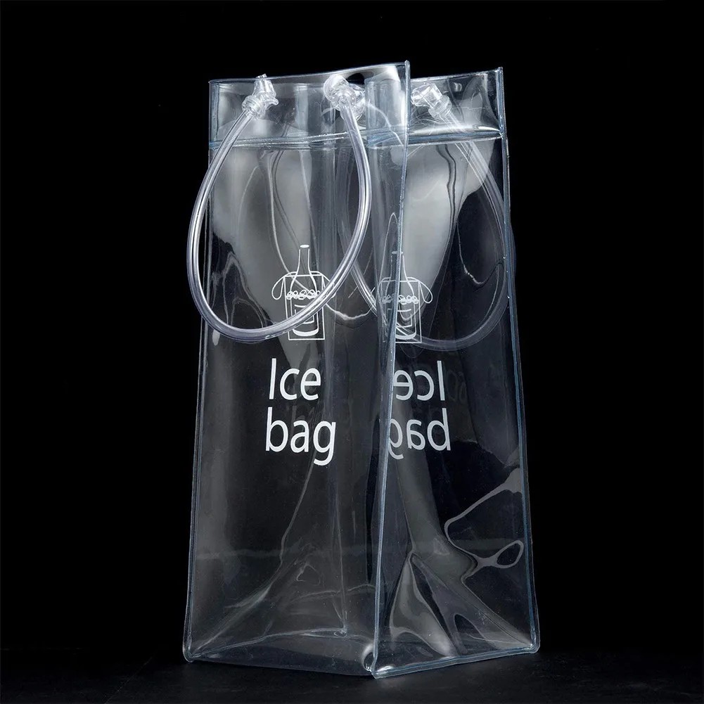 Ice Wine Bags PVC Anti-leakage Ice Bag Transparent Refrigerated Champagne Red Wine Bottle Whisky