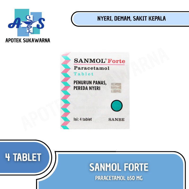 SANMOL FORTE TABLET / OBAT DEMAM ANAK DEWASA / OBAT DEMAM SIRUP / OBAT DEMAM PUSING MERIANG
