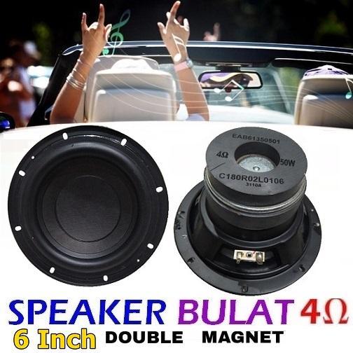 Speaker Subwoofer Hifi 6 Inch 50W 4R Double Magnet Auto Audio Musik Home Teather Stereo 4 Ohm 50Watt