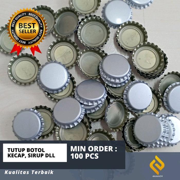 Tutup botol aluminium crown / Tutup botol limun kecap / Tutup botol minuman (isi 100 pcs)