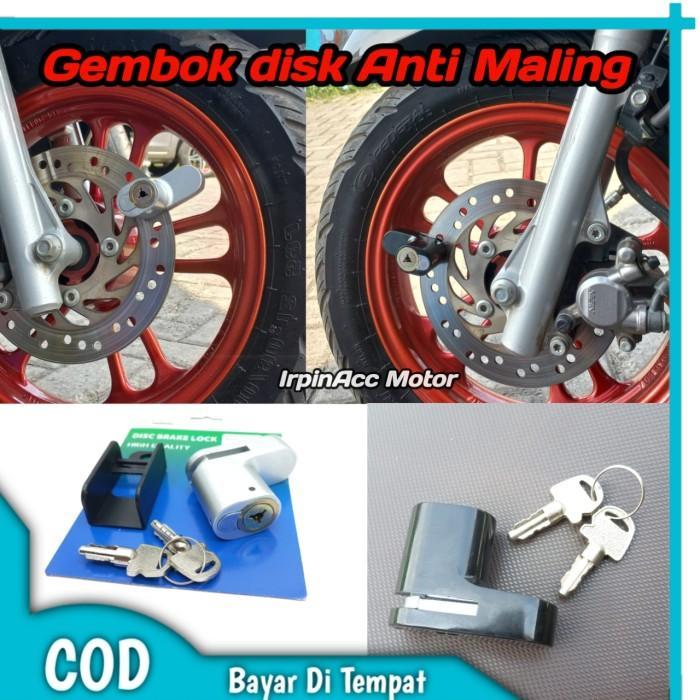 Gembok kunci disk motor WO gembok Pengaman cakram motor Honda Yamaha S - Hitam