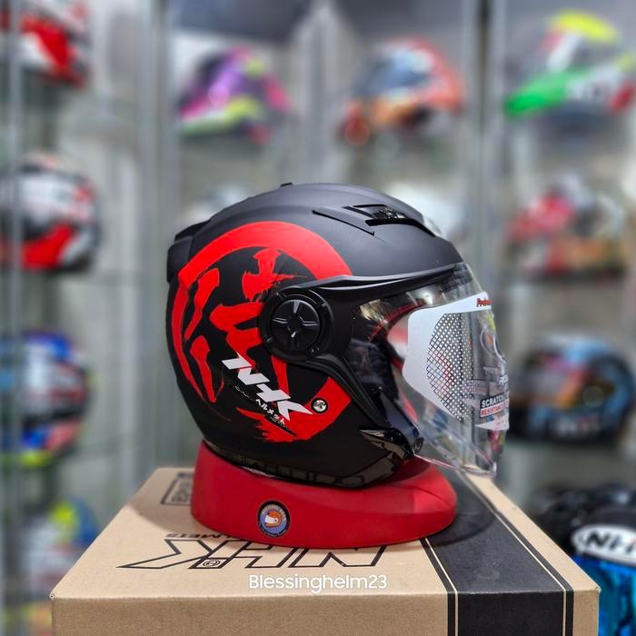 Nhk Gladiator Kanji Black Red Doff Helm Open Face