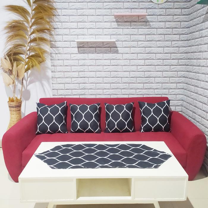 Bantal Sofa Kotak Bantal Ruang Tamu 1 Set Isi 4pc GRATIS TAPLAK MEJA