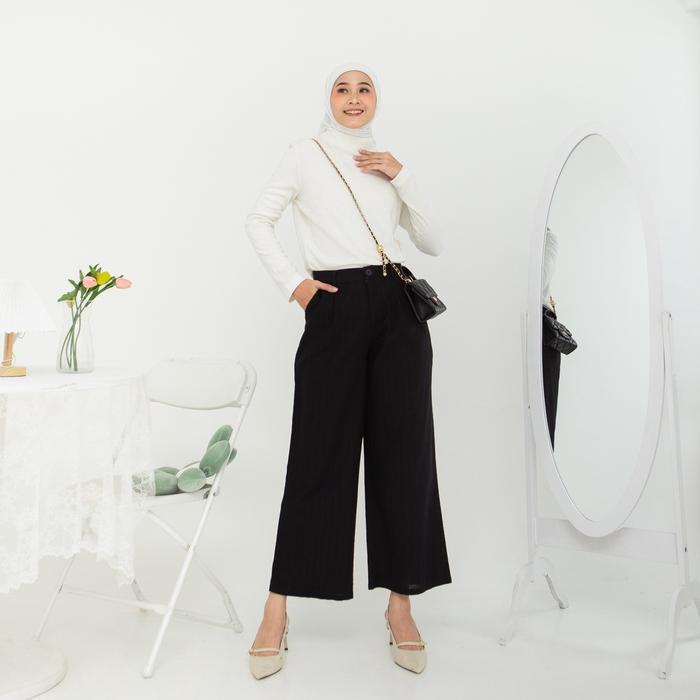 NEW RILLEY - Celana Kulot Basic Ziva - Hitam, L