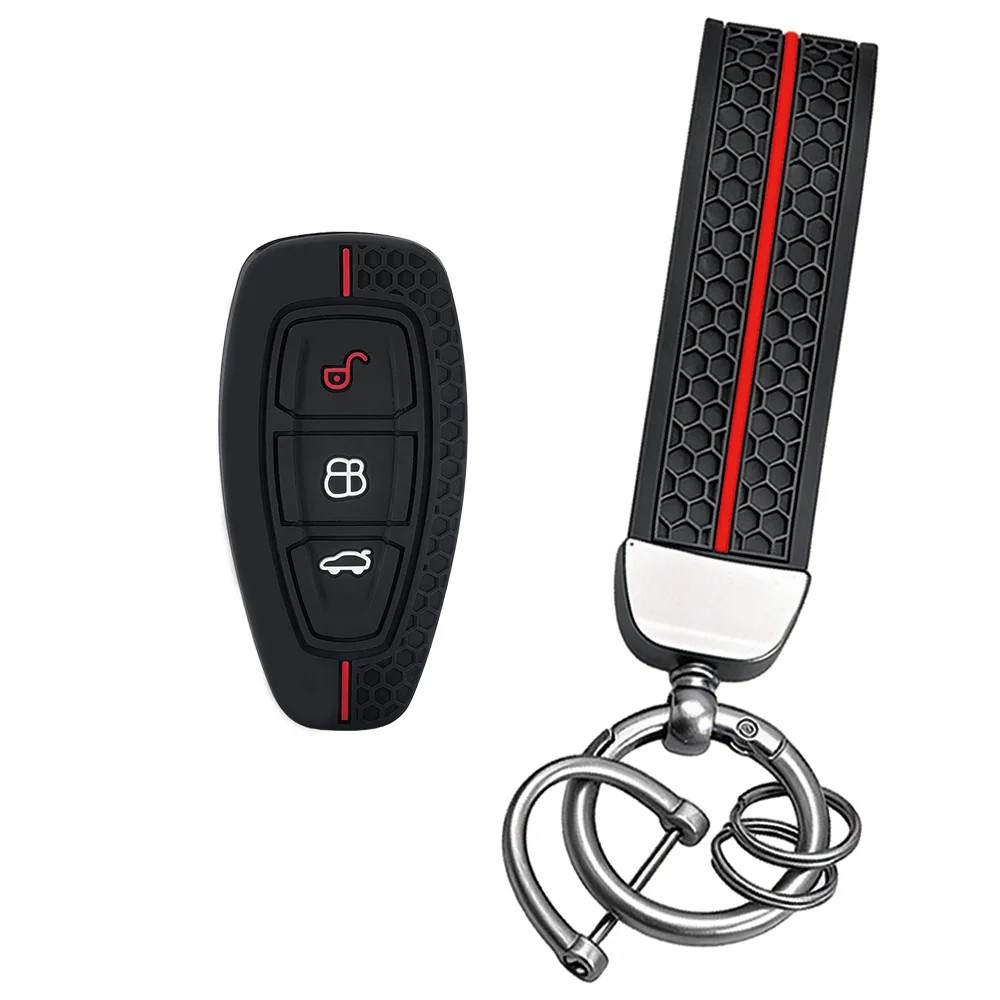 Car Key Pack for Ford ST Line Fiesta Focus Mondeo Ecosport Kuga Edge Escape Metallic Silicone Car