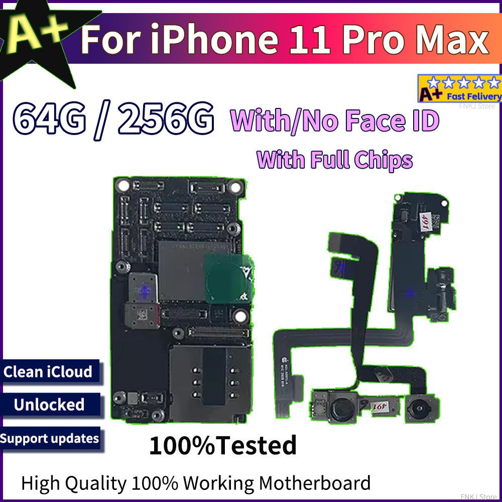 Unlocked Motherboard for iphone 11 Pro Max 100%Wokring Main Board With Face ID Full Chips IOS System