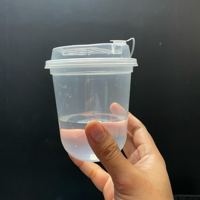 Gelas Plastik Cup PP Injection 12 oz with Lid Tali