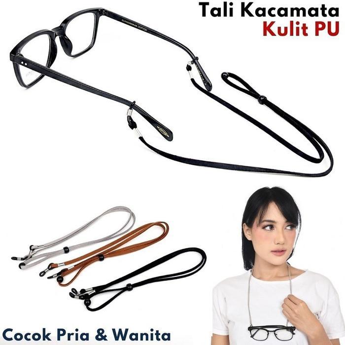 TALI KACAMATA WANITA PRIA Penahan Gantungan Rantai Kacamata Bahan PU