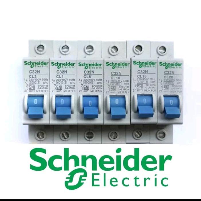 TERLARIS MCB Schneider 1P Saklar Biru Standard PLN sudah ber SNI Barang Baru 2A 450w 4A 900w 6A