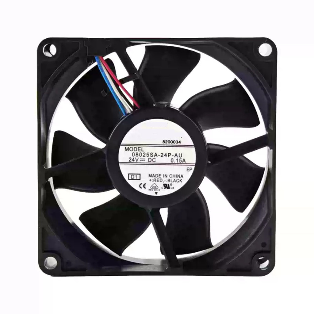 Cooling Fan 08025SA-24P-AU DC 24V 0.15A 24V 0.15A 3.5W 8cm 8025 80*80*25mm 4-Wire
