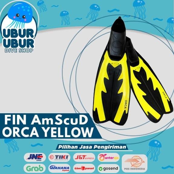 Fin AmScuD Full Foot ORCA YELLOW - Kaki Katak Selam/Diving/Snorkling